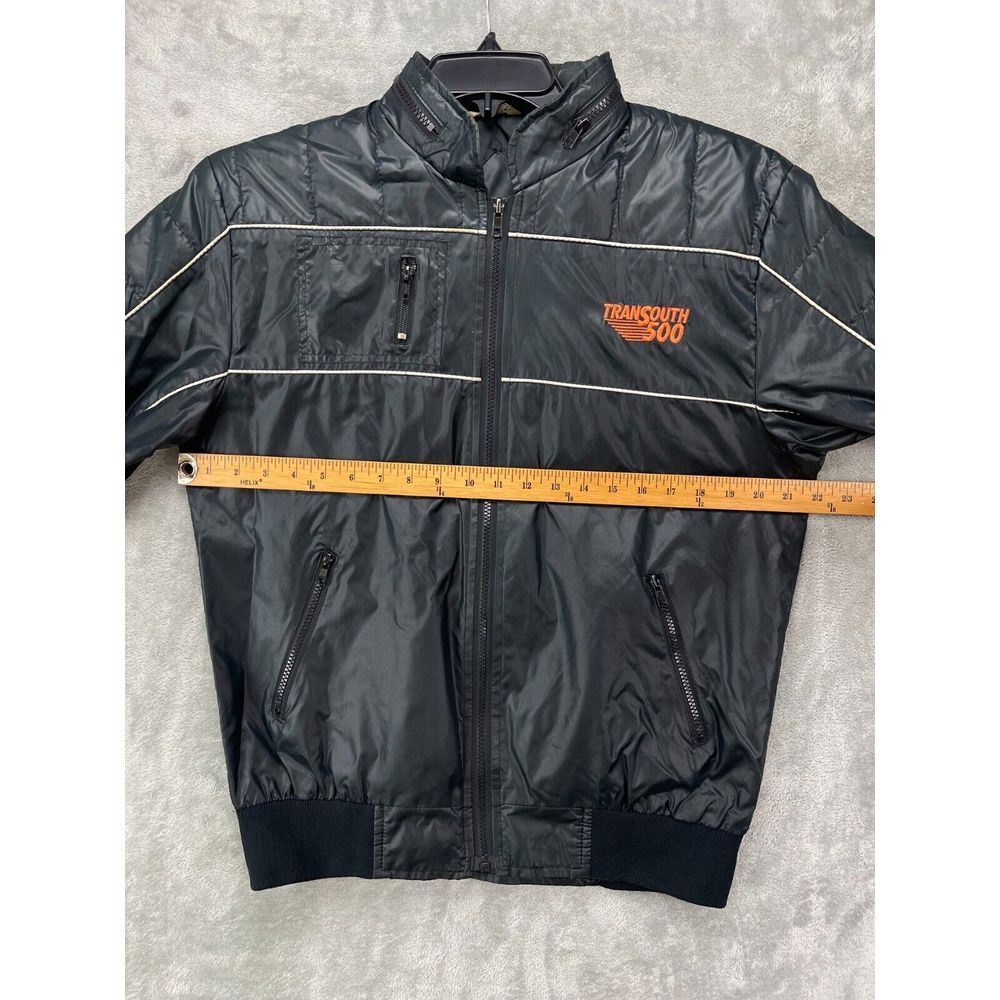 VTG Swingster Men's TranSouth 500 Jacket Size M Black Built-in Hood Lined - Picture 2 of 11